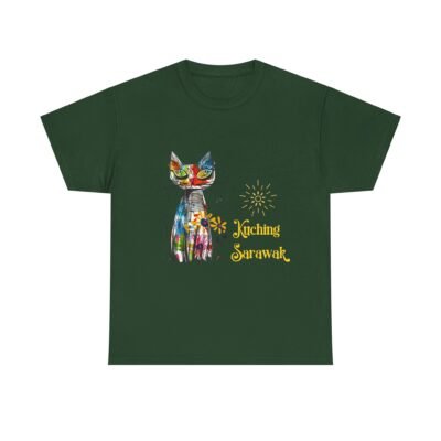 Kuching Sarawak Colour Cat Art Tee - Unisex Heavy Cotton for Cat City in Malaysia - Image 24