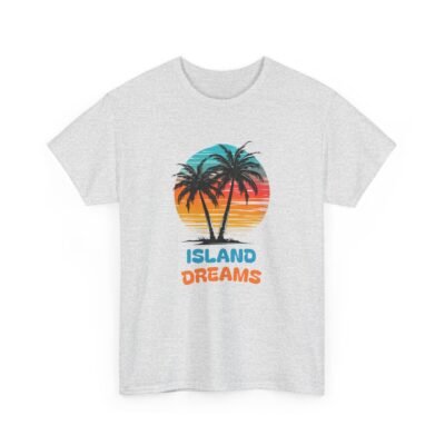Island Dreams Unisex Heavy Cotton Tee, Summer Vibes Shirt, Casual Beach Wear, Gift for Travelers, Relaxed Weekend Tee - Image 15