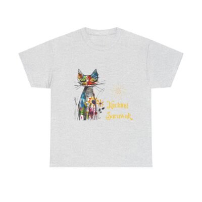 Kuching Sarawak Colour Cat Art Tee - Unisex Heavy Cotton for Cat City in Malaysia - Image 8