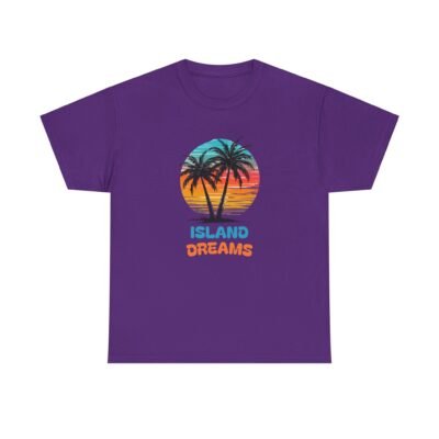 Island Dreams Unisex Heavy Cotton Tee, Summer Vibes Shirt, Casual Beach Wear, Gift for Travelers, Relaxed Weekend Tee - Image 53