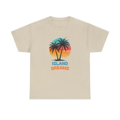 Island Dreams Unisex Heavy Cotton Tee, Summer Vibes Shirt, Casual Beach Wear, Gift for Travelers, Relaxed Weekend Tee - Image 21