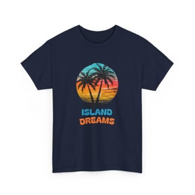 Island Dreams Unisex Heavy Cotton Tee, Summer Vibes Shirt, Casual Beach Wear, Gift for Travelers, Relaxed Weekend Tee - Image 51