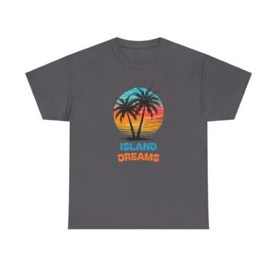 Island Dreams Unisex Heavy Cotton Tee, Summer Vibes Shirt, Casual Beach Wear, Gift for Travelers, Relaxed Weekend Tee - Image 45