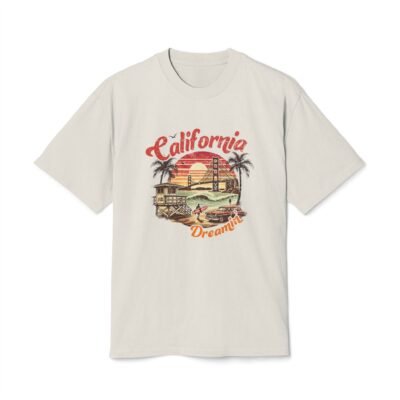 California Dreamin' Unisex Heavy Faded Tee, Vintage T-Shirt, Retro Summer Top, Beachwear, Gift for Travel Lovers