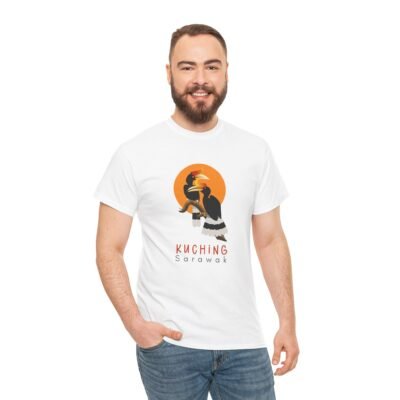 Kuching Sarawak Graphic Tee, Unisex Heavy Cotton Tee, Casual Wear, Travel Souvenir, Gift for Nature Lovers, Bird Lover Apparel - Image 3