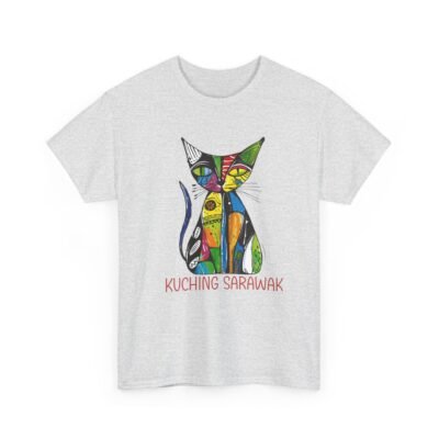 Colorful Cat Tee, Perfect for Cat Lovers, Kuching Sarawak Design, Gift for Pet Owners, Casual Wear, Animal Lovers Tee, Unique Graphic [...] - Image 12