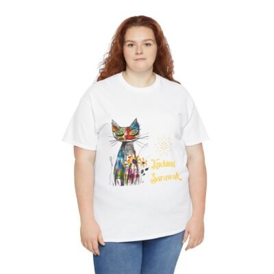 Kuching Sarawak Colour Cat Art Tee - Unisex Heavy Cotton for Cat City in Malaysia - Image 5