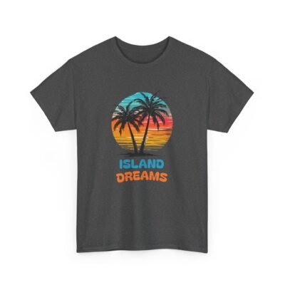 Island Dreams Unisex Heavy Cotton Tee, Summer Vibes Shirt, Casual Beach Wear, Gift for Travelers, Relaxed Weekend Tee - Image 39