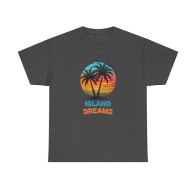Island Dreams Unisex Heavy Cotton Tee, Summer Vibes Shirt, Casual Beach Wear, Gift for Travelers, Relaxed Weekend Tee - Image 37