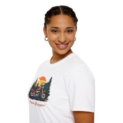 Motorbike Roadtrip Unisex T-Shirt - Adventure Travellers and Roadtrippers Theme - Image 5