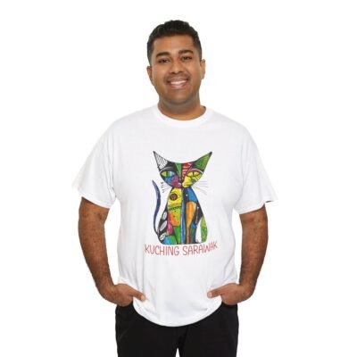 Colorful Cat Tee, Perfect for Cat Lovers, Kuching Sarawak Design, Gift for Pet Owners, Casual Wear, Animal Lovers Tee, Unique Graphic [...] - Image 6