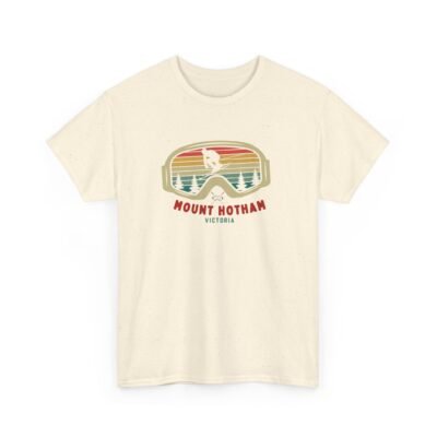 Ski Google T-Shirt - Unisex Heavy Cotton Tee - Mount Hotham Victoria Australia - Image 22