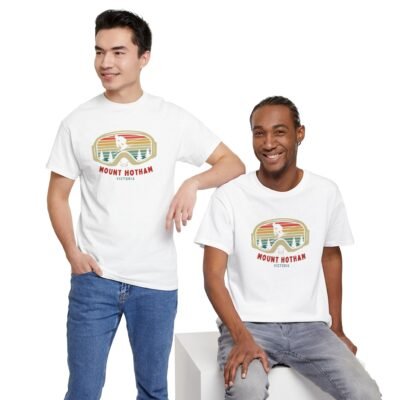 Ski Google T-Shirt - Unisex Heavy Cotton Tee - Mount Hotham Victoria Australia - Image 11