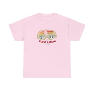 Ski Google T-Shirt - Unisex Heavy Cotton Tee - Mount Hotham Victoria Australia - Image 28