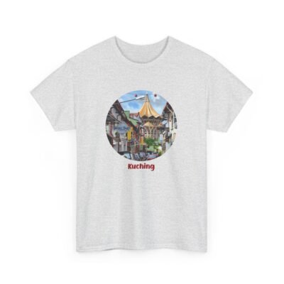 Kuching Design Unisex Heavy Cotton Tee, Casual Wear, Travel Souvenir, Gift for Him/Her, Streetwear, Art Lovers - Image 13