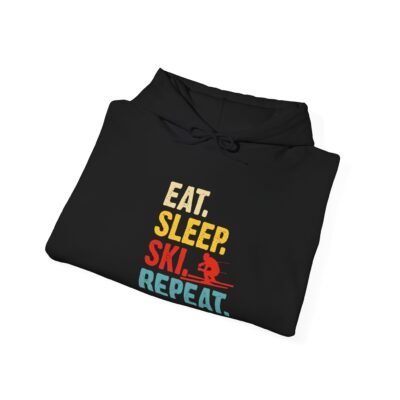 Skiing Humor Hoodie - Eat, Sleep, Ski, Repeat, Cozy Winter Gift, Ski Lover Apparel, Unisex Hoodie, Fun Ski Sweatshirt - Image 10