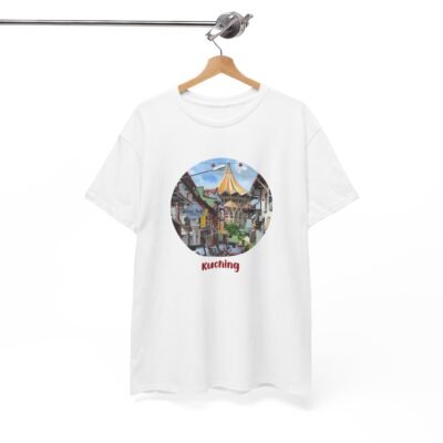 Kuching Design Unisex Heavy Cotton Tee, Casual Wear, Travel Souvenir, Gift for Him/Her, Streetwear, Art Lovers - Image 4