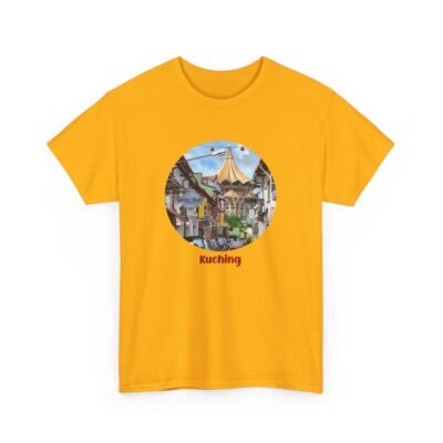 Kuching Design Unisex Heavy Cotton Tee, Casual Wear, Travel Souvenir, Gift for Him/Her, Streetwear, Art Lovers - Image 23