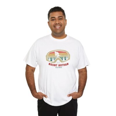 Ski Google T-Shirt - Unisex Heavy Cotton Tee - Mount Hotham Victoria Australia