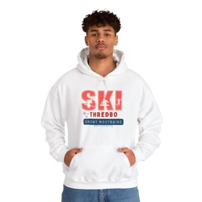 Ski Adventure Hoodie, Unisex Ski Sweatshirt, Cozy Winter Apparel, Snowy Mountains Gift, Outdoor Sports Hoodie