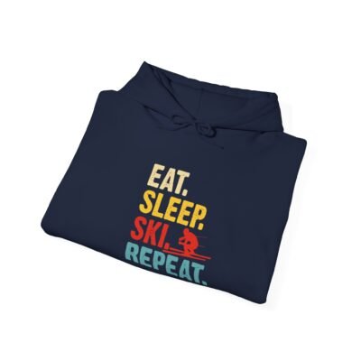 Skiing Humor Hoodie - Eat, Sleep, Ski, Repeat, Cozy Winter Gift, Ski Lover Apparel, Unisex Hoodie, Fun Ski Sweatshirt - Image 4
