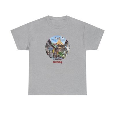 Kuching Design Unisex Heavy Cotton Tee, Casual Wear, Travel Souvenir, Gift for Him/Her, Streetwear, Art Lovers - Image 16