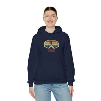 Retro Mountain Skiing Hoodie - Thredbo Snowy Mountains NSW Australia Theme - Image 3