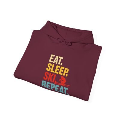 Skiing Humor Hoodie - Eat, Sleep, Ski, Repeat, Cozy Winter Gift, Ski Lover Apparel, Unisex Hoodie, Fun Ski Sweatshirt - Image 13