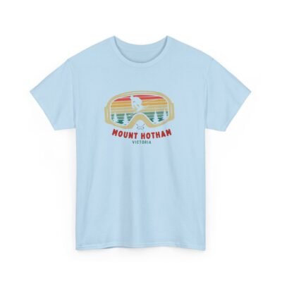 Ski Google T-Shirt - Unisex Heavy Cotton Tee - Mount Hotham Victoria Australia - Image 26