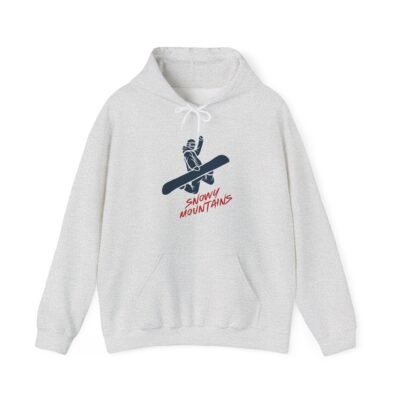 Snowy Mountains Hoodie, Cozy Winter Sweatshirt, Snowboarder Pullover, Perfect for Ski Season, Holiday Gift for Him or Her - Image 8