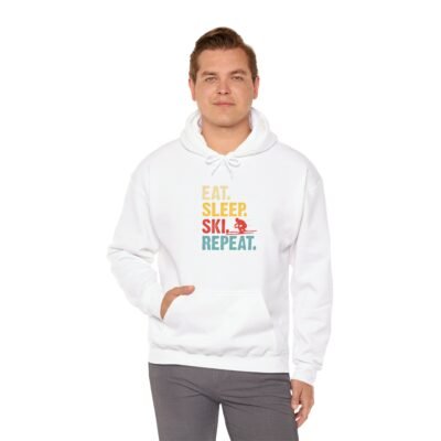 Skiing Humor Hoodie - Eat, Sleep, Ski, Repeat, Cozy Winter Gift, Ski Lover Apparel, Unisex Hoodie, Fun Ski Sweatshirt - Image 6