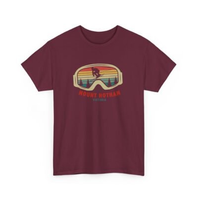 Ski Google T-Shirt - Unisex Heavy Cotton Tee - Mount Hotham Victoria Australia - Image 18