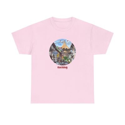 Kuching Design Unisex Heavy Cotton Tee, Casual Wear, Travel Souvenir, Gift for Him/Her, Streetwear, Art Lovers - Image 29