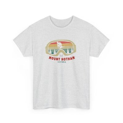 Ski Google T-Shirt - Unisex Heavy Cotton Tee - Mount Hotham Victoria Australia - Image 14