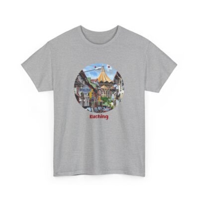Kuching Design Unisex Heavy Cotton Tee, Casual Wear, Travel Souvenir, Gift for Him/Her, Streetwear, Art Lovers - Image 18
