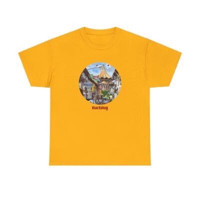Kuching Design Unisex Heavy Cotton Tee, Casual Wear, Travel Souvenir, Gift for Him/Her, Streetwear, Art Lovers - Image 21