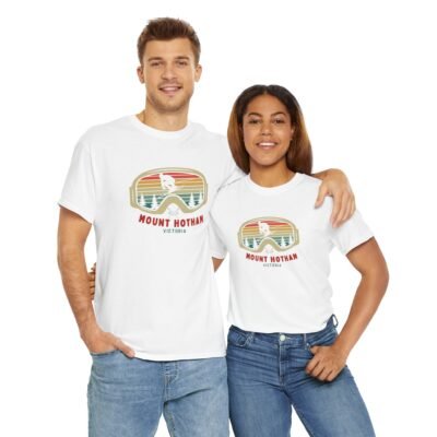Ski Google T-Shirt - Unisex Heavy Cotton Tee - Mount Hotham Victoria Australia - Image 8