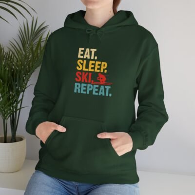 Skiing Humor Hoodie - Eat, Sleep, Ski, Repeat, Cozy Winter Gift, Ski Lover Apparel, Unisex Hoodie, Fun Ski Sweatshirt - Image 24