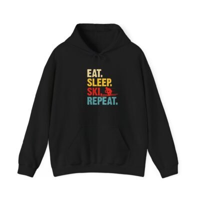 Skiing Humor Hoodie - Eat, Sleep, Ski, Repeat, Cozy Winter Gift, Ski Lover Apparel, Unisex Hoodie, Fun Ski Sweatshirt - Image 7