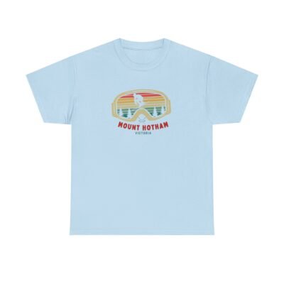 Ski Google T-Shirt - Unisex Heavy Cotton Tee - Mount Hotham Victoria Australia - Image 24