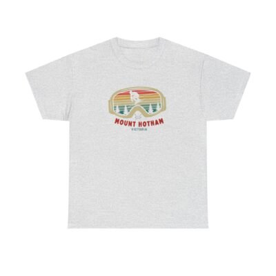 Ski Google T-Shirt - Unisex Heavy Cotton Tee - Mount Hotham Victoria Australia - Image 12