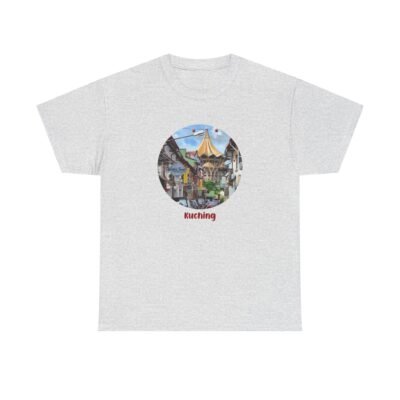 Kuching Design Unisex Heavy Cotton Tee, Casual Wear, Travel Souvenir, Gift for Him/Her, Streetwear, Art Lovers - Image 11